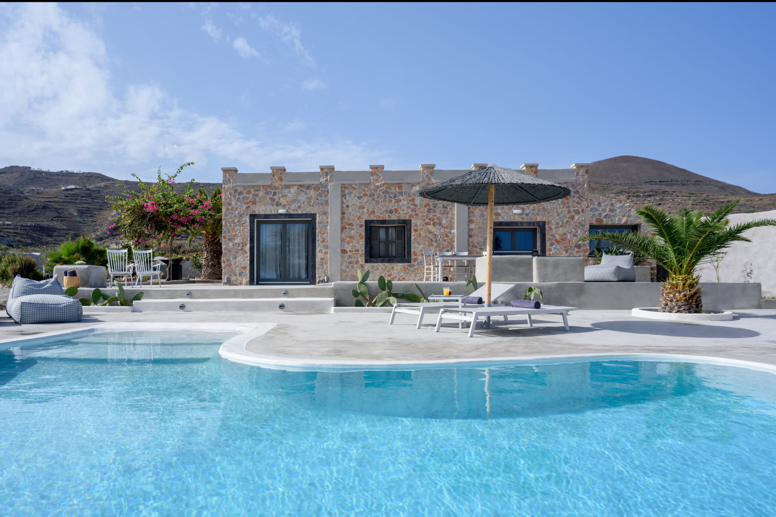 Beltramo Villa in Santorini island of Cyclades , Greece